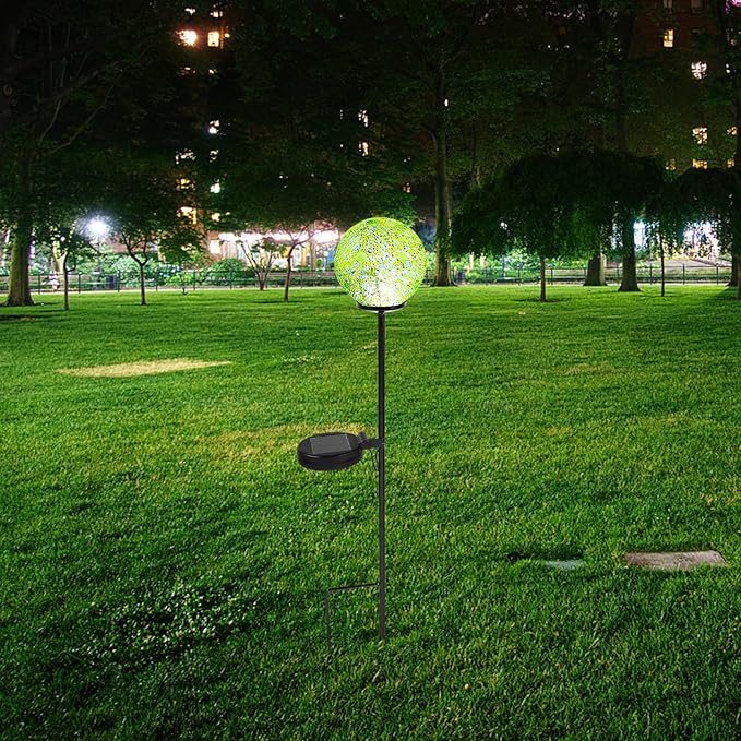 Solar Lawn Lamp Ground Insert Light Waterproof Solar Garden Light Outdoor Mosaic Ball-Shaped Landscape Lighting for Patio Yard Path Decor