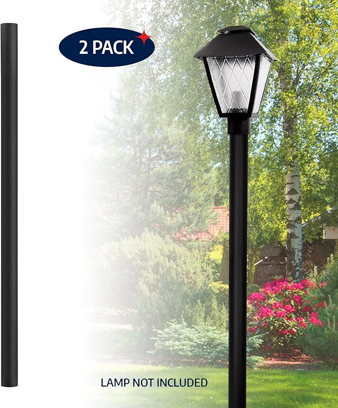 Solus 7-Foot Direct Burial Lamp Post – Outdoor Aluminum Light Pole – Fits Standard 3" Post Top Fixtures – Black | Lumora