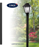 Solus 7-Foot Direct Burial Lamp Post – Outdoor Aluminum Light Pole – Fits Standard 3" Post Top Fixtures – Black | Lumora