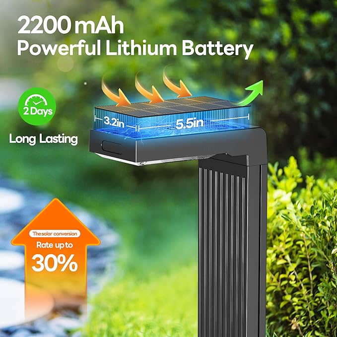 Motion Sensor Solar Pathway Lights Outdoor 6Pack + 3 Color in 1 Solar Pathway Lights Outdoor 6Pack