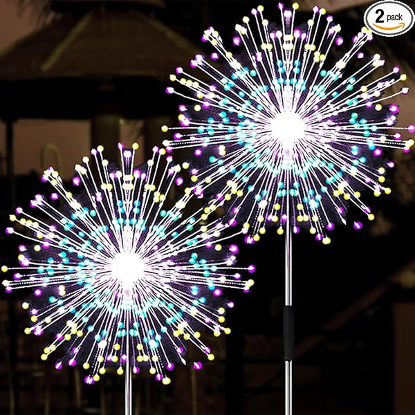 JJGoo Solar Firework Lights, 2 Pack 150 LEDs 2 Lighting Modes Solar Lights Outdoor Waterproof for Garden Patio | Lumora
