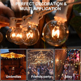 100Ft G40 Outdoor String Lights Patio Lights with 100 Edison Globe Bulbs, Connectable Outdoor String Lights | Lumora