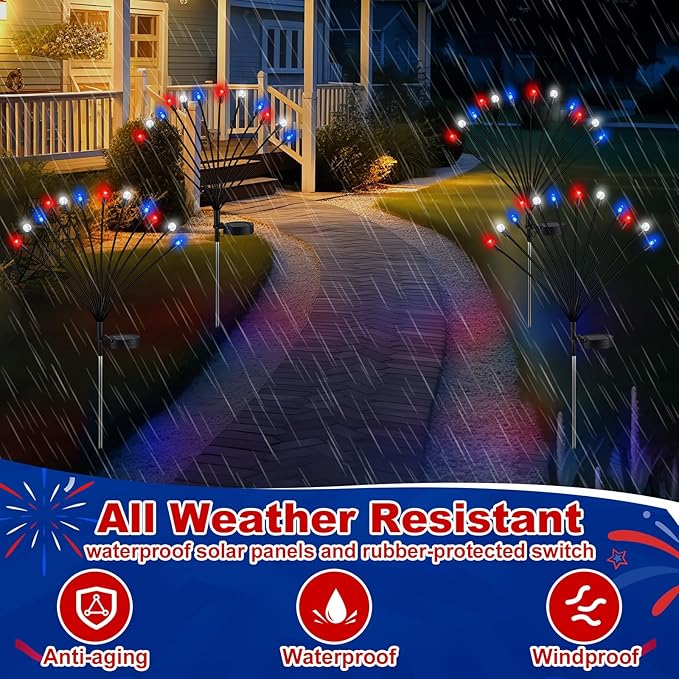 4 Pcs Solar Firefly Lights for Garden Swaying Lights Decoration Outdoor Garden Fairy Light for Yard Pathway Patio Lawn Waterproof Firefly Stake for Outside Holiday Decor(Pineapple Ball)