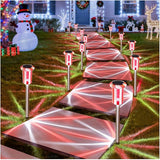DenicMic Solar Lights Outdoor 10 Pack Waterproof Red White LED Stainless Steel Stake Outside Lights for Yard | Lumora