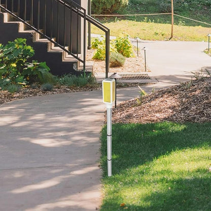 Toyvian Solar Yard Stake Lamp Outdoor Solar Pathway Light with Yellow LED Warning Light for Garden Lawn Driveway Patio Solar-Powered Weatherproof