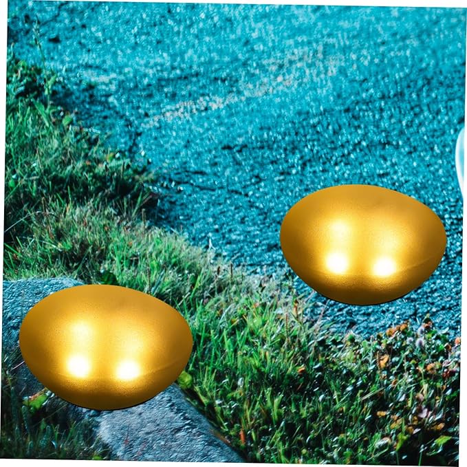 Uonlytech Solar Pebble Shaped Decorative Lamp Outdoor Warm Light Garden Light Energy-efficient Solar Decoration for Landscape and Design for Garden Decor