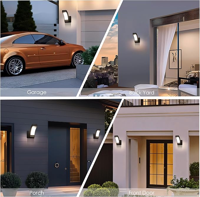 Outdoor Wall Light Porch Light for House,LED Wall Mount Lamp Exterior Lighting Fixture Arc Wall Sconce for Porch Front Door Garden Yard Patio IP54 Waterproof 7.5W 600Lm 3000K (Dark Grey)