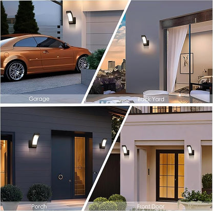 Outdoor Wall Light Porch Light for House,LED Wall Mount Lamp Exterior Lighting Fixture Arc Wall Sconce for Porch Front Door Garden Yard Patio IP54 Waterproof 7.5W 600Lm 3000K (Dark Grey)
