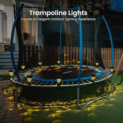 Solar Fence Lights Outdoor Waterproof, Led Solar Lights Outdoor for Chain Link Fence, Step, Stairs, Trampoline, Yard and Pathway, Warm White 6 Pack