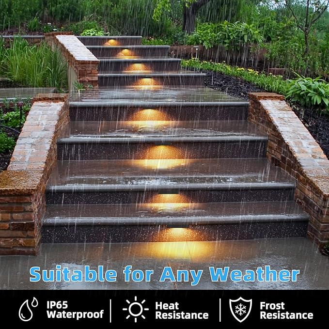 12 Pack 7 Inch Retaining Wall Lights, 5W LED Hardscape Lighting 12V AC/DC Low Voltage Step Lights Outdoor, 2700K | Lumora