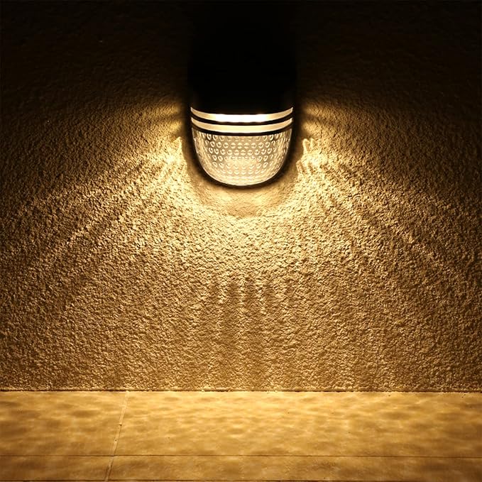 Solar Outdoor Lights, Solar Powered Light Waterproof Easy-to-Install Security Lights for Outdoor Garden Patio Yard (Yellow, L)