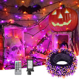 125 FT 380 LED Halloween String Lights, Outdoor Waterproof Black Wire with 8 Modes, Timer & Memory, Plug-in | Lumora