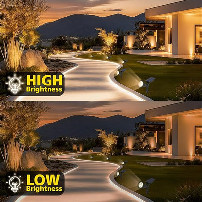 T-SUN Solar Spotlights, Christmas Solar Lights Outdoor, Auto-ON/Off 180°Angle Adjustable Solar Lights for Tree, Patio, Yard, Garden, Driveway, Pool Area (Natural White-2Pack)