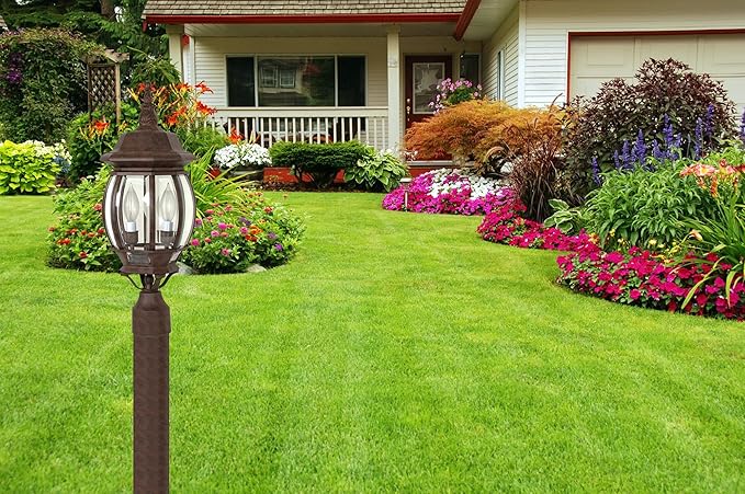 Nuvo Lighting 60/898 Traditional Three Light Post Mount from Central Park Collection in - Outdoor Path Light | Lumora