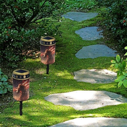 Solar Outdoor Lights Horse American Flag Eternal Light Solar Garden Stake Lights