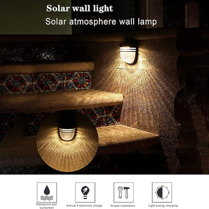 Solar Outdoor Lights, Solar Powered Light Waterproof Easy-to-Install Security Lights for Outdoor Garden Patio Yard (Yellow, L)