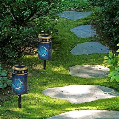 Butterfly Moon Solar Garden Stake Lights Bright Solar Pathway Lights Landscape Lighting Decorative Memorial Lights Grave Markers for Cemetery Sympathy Remembrance Memorial Gift