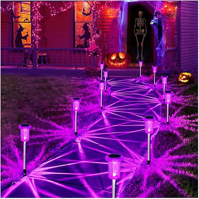 Halloween Solar Lights Outdoor 15 Pack Solar Pathway Lights Outdoor Halloween Decorations Waterproof Yard Lighting | Lumora