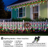 66ft Icicle Lights for Outside, Red White and Green Christmas Lights Outdoor Indoor, 640 LED Twinkle String Light | Lumora
