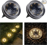 Glass Solar Ground Lights with Ray Style, Modular-Design Waterproof In-Ground Light for Patio Pathway Lawn Yard | Lumora