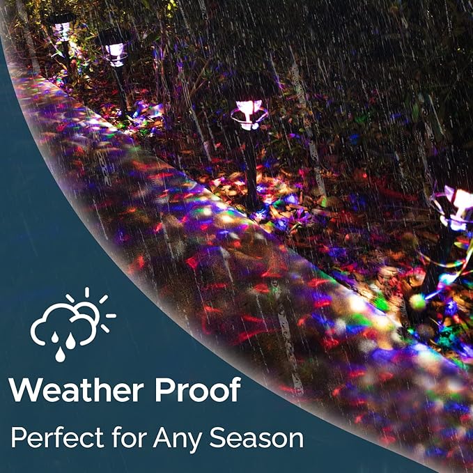 Morvat LED Auto Solar Powered Color Changing Stainless Steel Path Lights for Outdoor Garden Yard Walkway & Pathway, Bright Colored Waterproof Landscape & Patio Colorful Lighting, Dusk to Dawn, 8 Pack