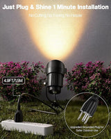 HIBOITEC 12W Spot Lights Outdoor 110V to 120V Landscape Lighting Waterproof Spotlight with 4.9ft 3-Plug LED Plug in | Lumora