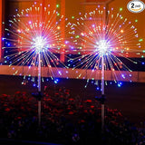 2 Pack Solar Firework Lights Outdoor - Verified 200 LED & 8 Modes - Starburst Solar Powered Garden Lights | Lumora