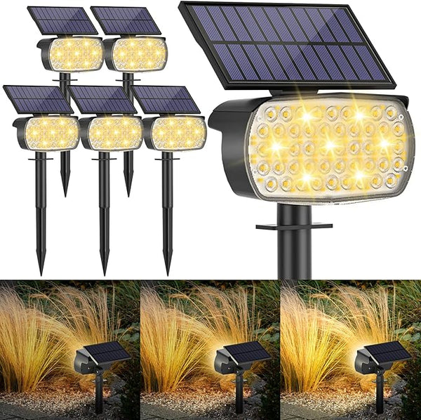 108 LED Solar Spot Lights Outdoor, Solar Lights Outdoor IP65 Waterproof, 3 Modes Solar Landscape Spotlights, Large | Lumora