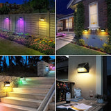intelamp Solar Fence Lights Outdoor, 2 Packs 9 Colors & RGB Color Changing Deck Lights Waterproof, Solar Powered | Lumora