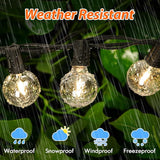 100FT LED Outdoor String Lights with 3 Color Lights, Dimmable String Lights for Outside with Remote, G40 Globe | Lumora