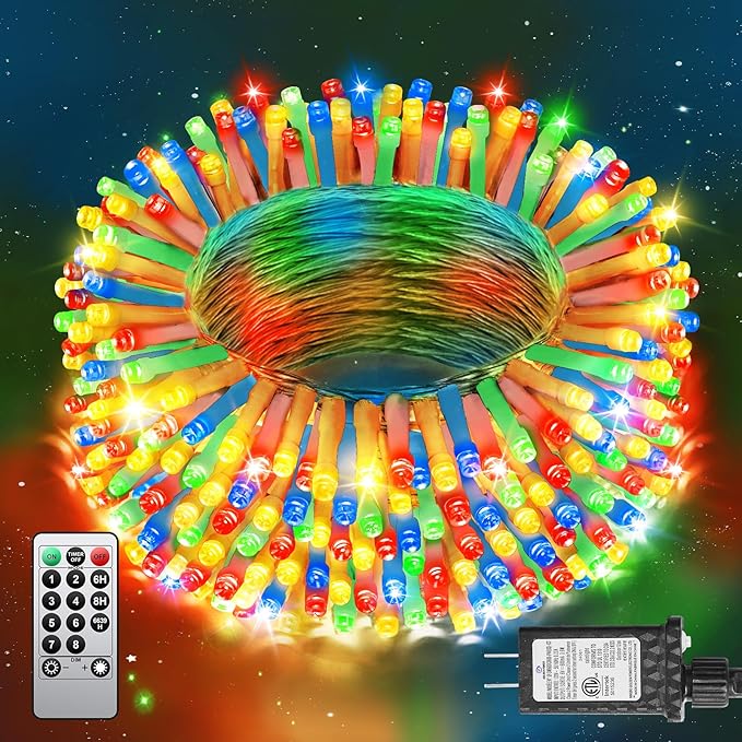 125 FT 380 LED Multicolor Christmas Lights, Extra Long Outdoor String Lights Waterproof, Timer & Memory, 8 Modes | Lumora