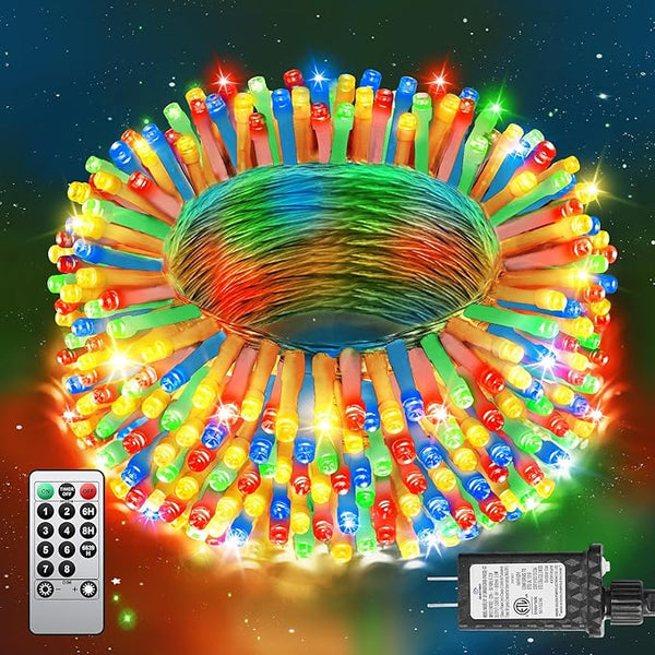 125 FT 380 LED Multicolor Christmas Lights, Extra Long Outdoor String Lights Waterproof, Timer & Memory, 8 Modes | Lumora