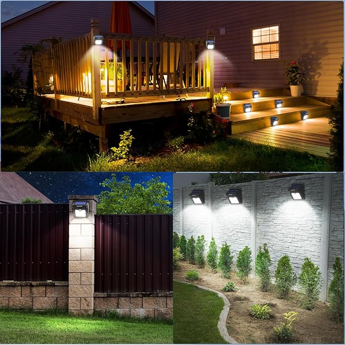 28 LEDs Solar Lights Outdoor, Motion Sensor Wireless Waterproof Security Wall Lights, Solar Light for Outdoor, Front Door, Back Yard, Garage, Porch by Luposwiten [4 PACK]