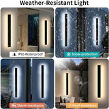 Mikeru 47.2inch Long LED Wall Light, 3000k/4500k/6000k Three Colors Switchable Modern Exterior Wall Sconces Acrylic | Lumora