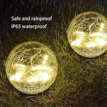Super Bright Solar Lights, Garden Solar Lights, Cracked Glass Ball Waterproof Warm White Led, Garden Solar Lights Decorative for Lawn Patio Yard Pathway Christmas Garden Decor ( Color : Colorful Light