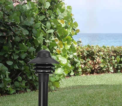 Solus Nautical Outdoor Post Top Light – Bollard Fixture for 3" Pole with LED Bulb, Black or White Finish, Non-Corrosive, Made in USA (Black, Warm White (3000K), Single Pack)