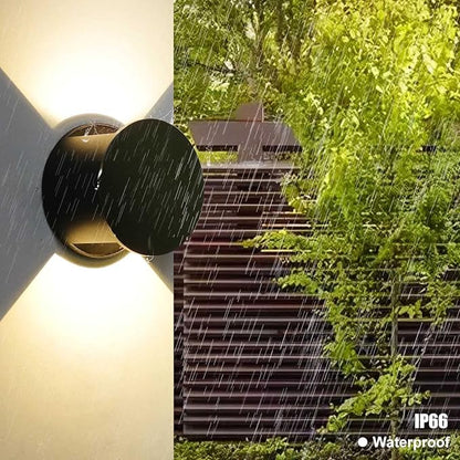 Kawell 8W Modern LED Wall Sconce Light Up Down Waterproof Outdoor Wall Lamp Indoor Hardwired for Bedroom Bathroom Hallway Stairs Porch, Black 3000K
