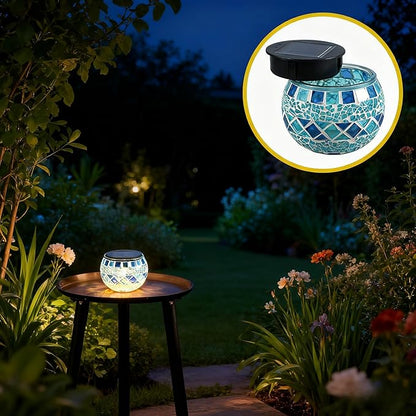 Solar Mosaic Lights Waterproof Outdoor Led Yard Path Light Decorative Solar Garden Lamp for Landscape Lawn Lighting