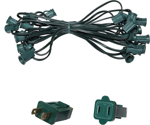 C7/E12 Light Stringer, E12 Sockets, 12” Socket Spacing, Outdoor String Light Patio Stringer Christmas Lights | Lumora