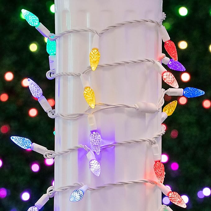 Novelty Lights 24FT 70 LED C6 Christmas String Lights, Outdoor Commercial Grade Tree Decorations, Permanent LED | Lumora