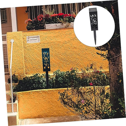Garneck 2 Pcs Solar Lawn Lamps Hollow Out Ground Inserted LED Garden Decorative Lights Energy Saving Outdoor Solar Powered Pathway Lighting Durable Easy Installation