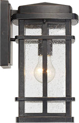 John Timberland Neri Mission Outdoor Wall Light Sconce Fixture Oil Rubbed Bronze 12 1/2" Clear Seedy Glass Decor | Lumora