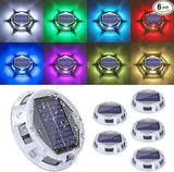 Solar Deck Light Outdoor, 6 Pack 9 Colors in 1 Solar Driveway Dock Lights, IP67 Waterproof Solar Powered Outdoor | Lumora