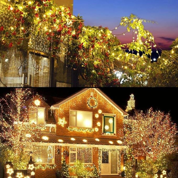realization Christmas Lights Outdoor, 105FT 300 LED String Lights Indoor with 8 Modes, End-to-End Plug, UL Certified, Waterproof Fairy Lights for Xmas Tree Decorations Garden Party (Warm White)