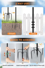 FEED GARDEN String Light Poles for Outside,10FT Metal Poles for Outdoor String Lights, Stand Poles for Deck | Lumora