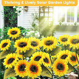 2 Pack Waterproof Solar Sunflower Garden Lights with 3 Stakes, Outdoor Decorative Lighting for Patio & Lawn | Lumora