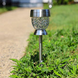 Bliss Hammocks Outdoors BSL-314 Solar Powered LED Pathway Lights,14-in. Tall,6-Pack,Flower Pattern | Lumora