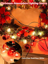 SUNSGNE Red and White Christmas Lights, 50FT G40 Globe Christmas Lights with 27 LED Round Xmas Light Bulbs(2 Spare) | Lumora