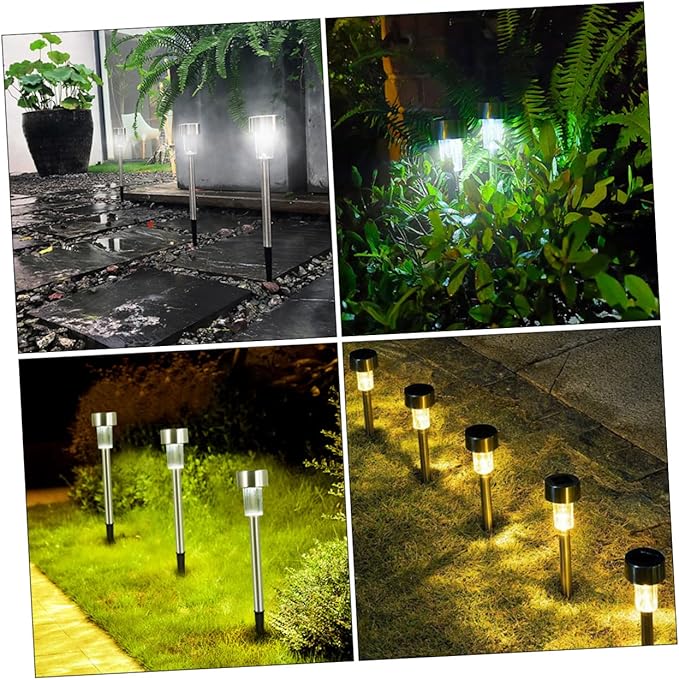 6pcs Solar Path Lights Outdoor Ground Lamps Garden Decorative Lamps Solar Panel Lights Easy to Install