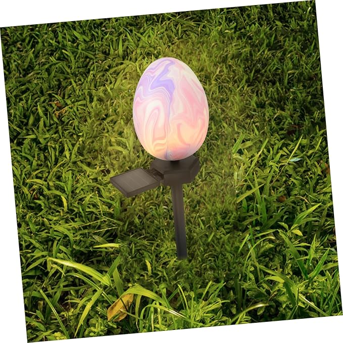 Toyvian Solar Easter Stake Lights Led Garden Decor for Outdoor Patios Yards and Pathways Design for Festive Decoration